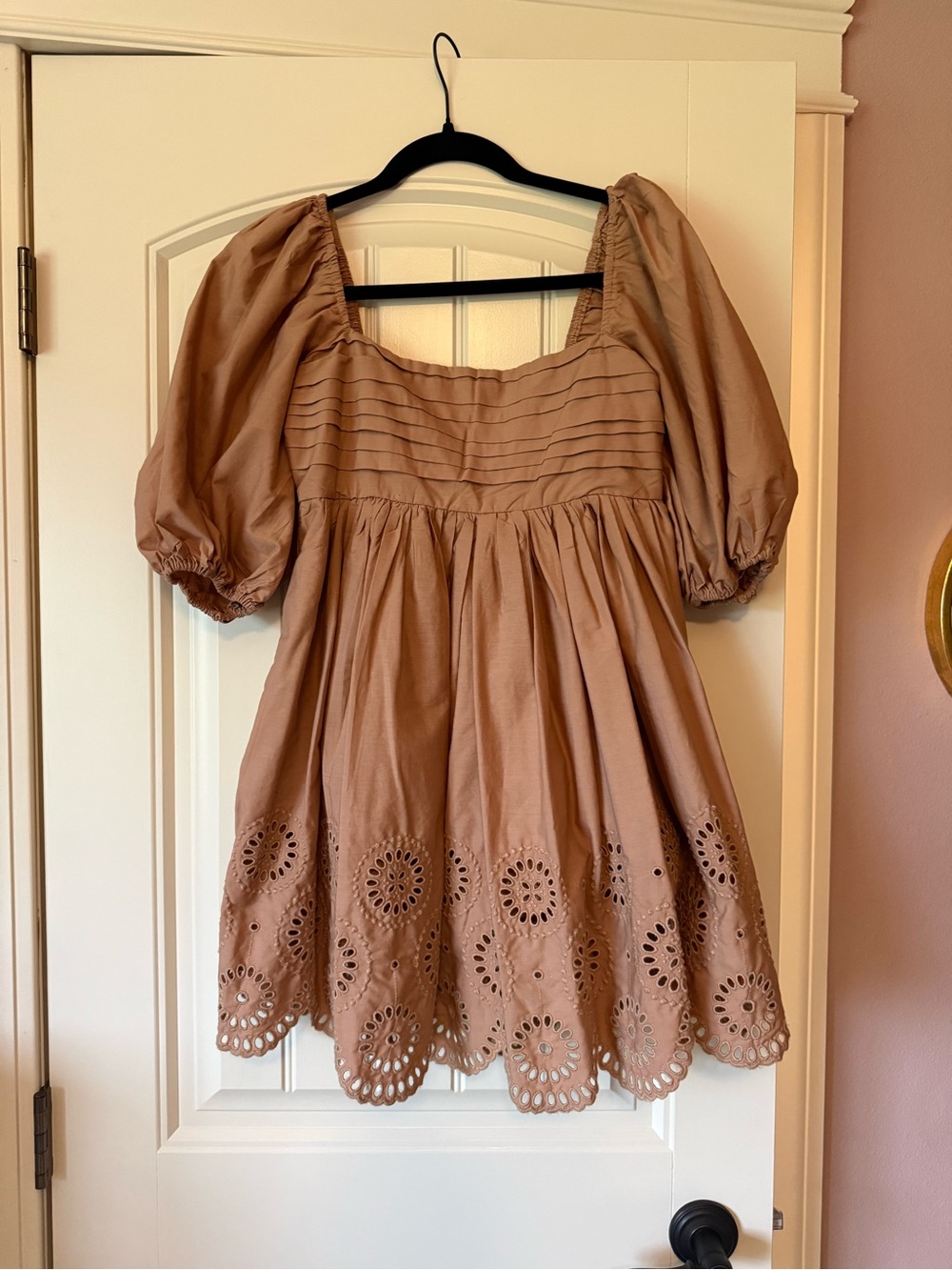 Abercrombie & Fitch Brown Eyelet Mini Dress
